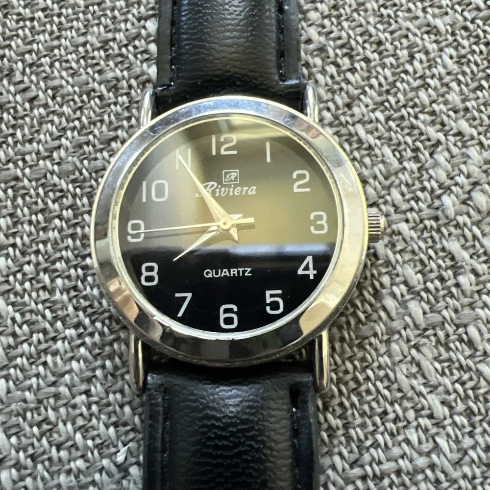 Riviera Black Quartz Watch NEEDS NEW BATTERY